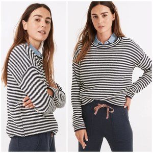 Madewell Seagrove Pullover Sweater Extra Small Navy and Natural Stripe Cotton